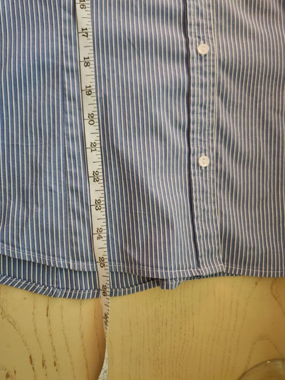 Liz Claiborne XL Blue White Striped Blouse Short Sleeve Coastal Preppy Classic T - Picture 9 of 10